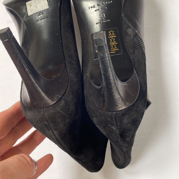 Rag & Bone Beha Pointy Toe Mix Leather and Suede Bootie - Picture 10 of 12